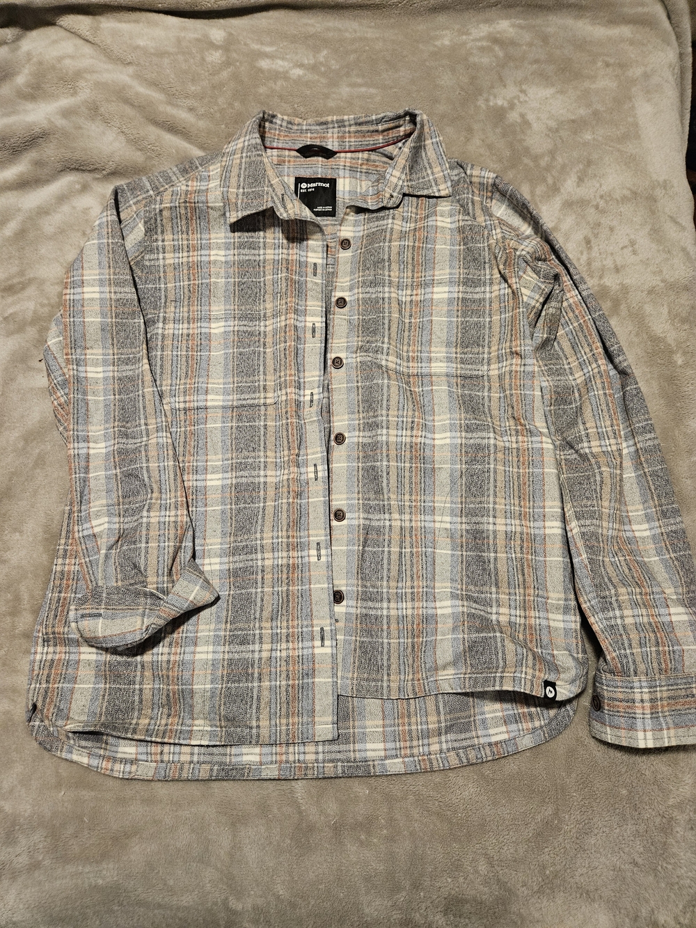 Marmot Womens Thick Flannel Button Up Pockets Warm